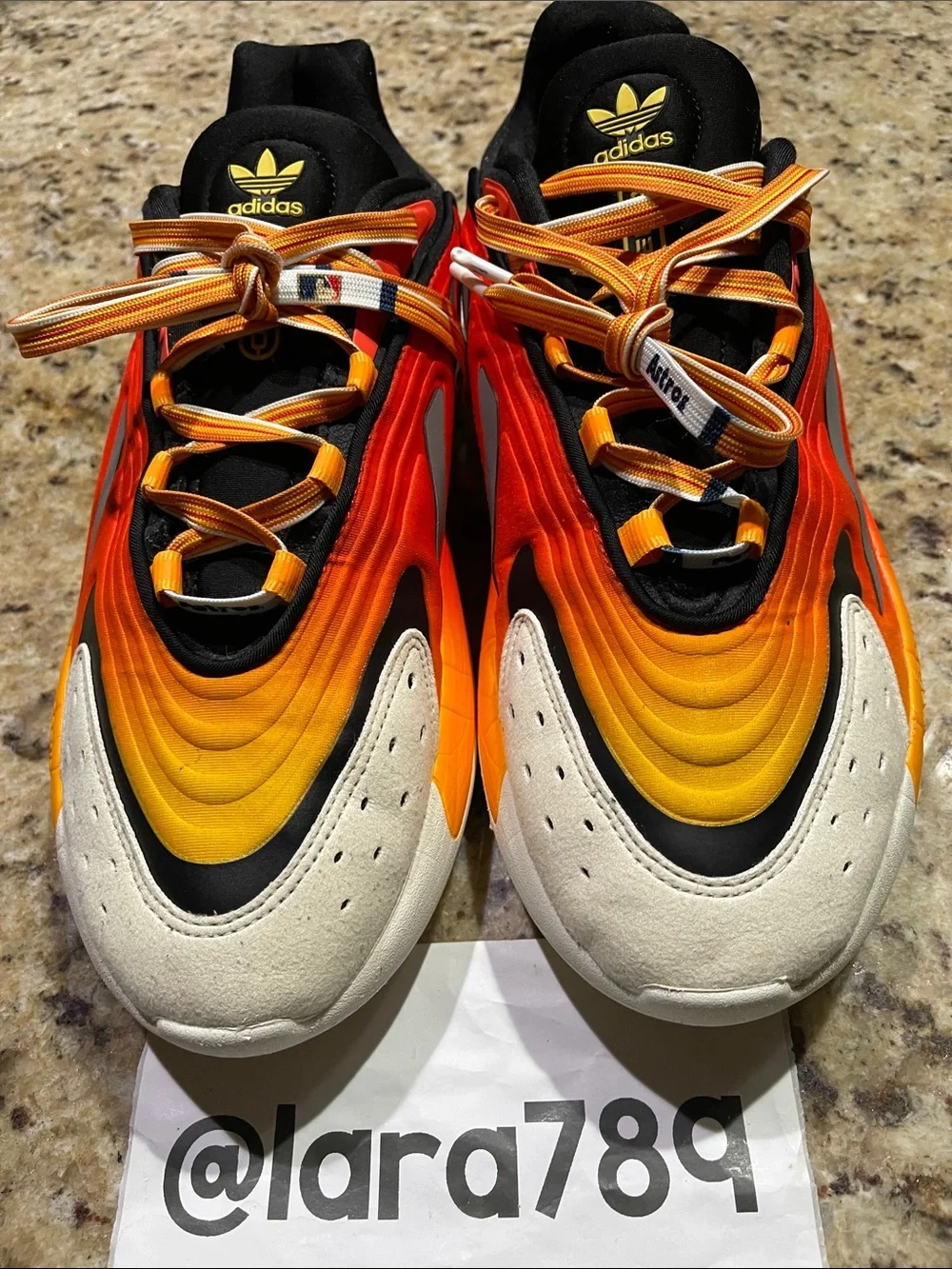 Adidas Ozelia Fiery Men’s Gradient Orange Flame Runner Shoes - Picture 1 of 10